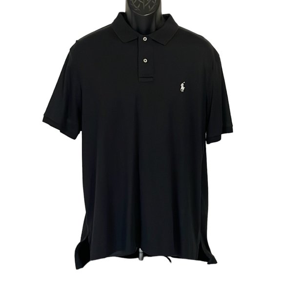 Polo by Ralph Lauren Short Sleeve Polo Shirt, Black w/ White Pony, XL - Picture 1 of 3